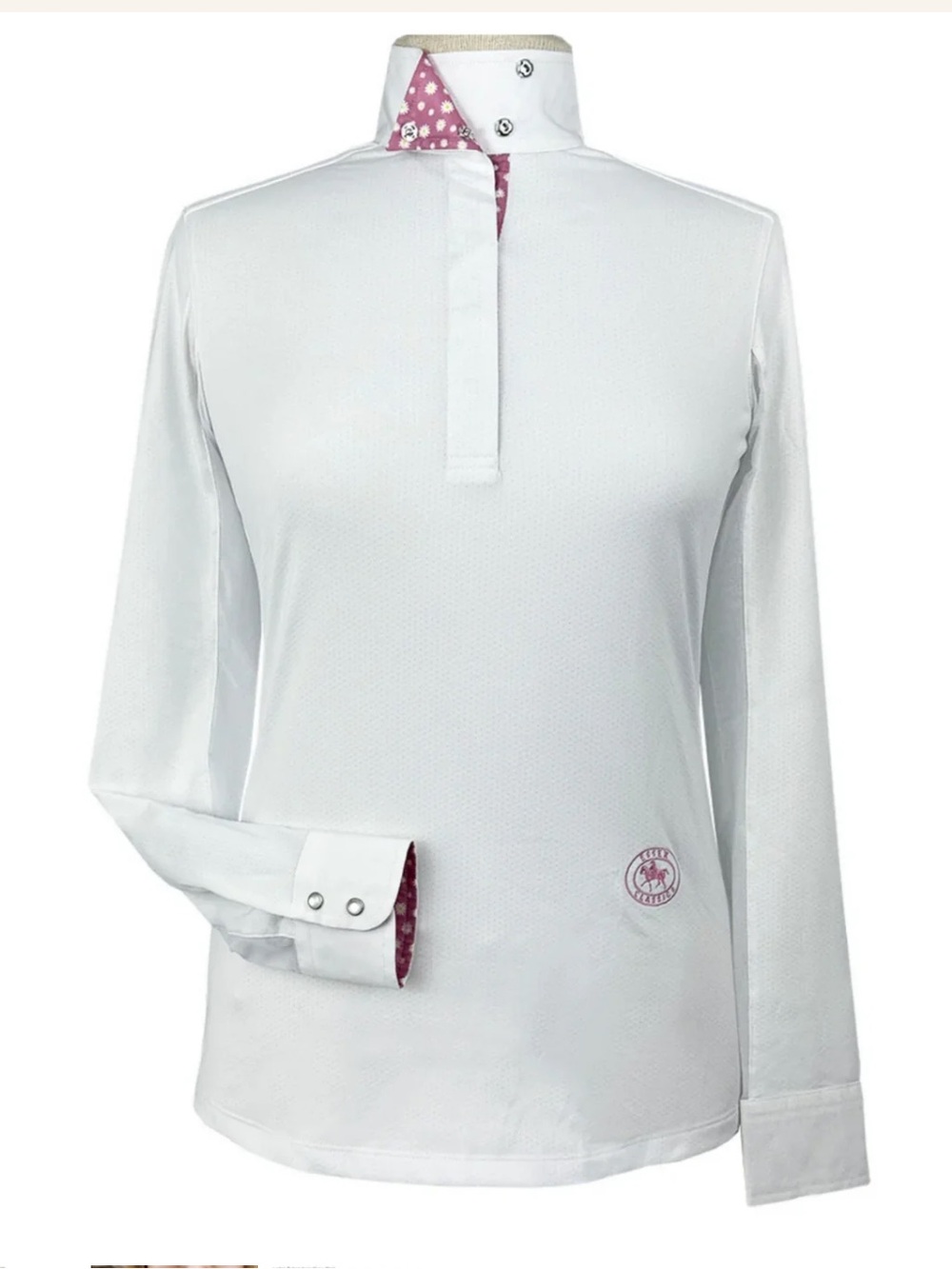 ESSEX CLASSICS Youth Girls Talent Yarn Wrap Collar Long Sleeve Show Shirt Small